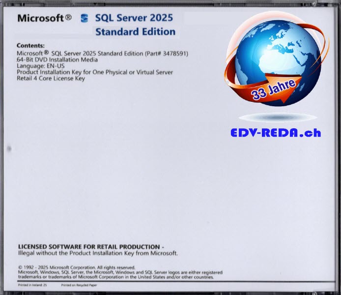Microsoft SQL Server 2025 Standard 2-32 Core