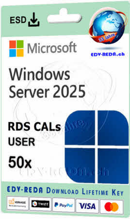 Windows Server 2025 RDS 50 USER Cal ESD